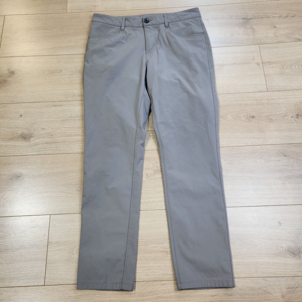 Vuori Meta Pants Mens 31 Gray Chino Microfiber Stretch Casual Travel Golf